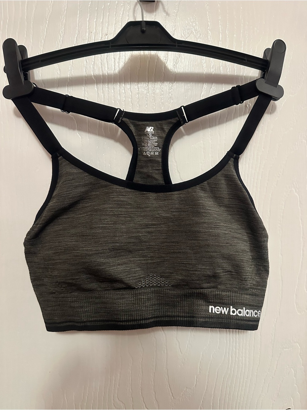 New Balance Black Heathered Seamless Racerback Sports Bra